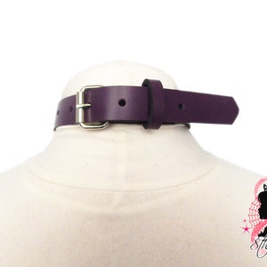 Purple Bound Heart Ring Choker, Purple Bound Heart Ring Collar, Heart and D Ring Choker, D Ring Collar, Restrained Choker, Restrained Collar image 5