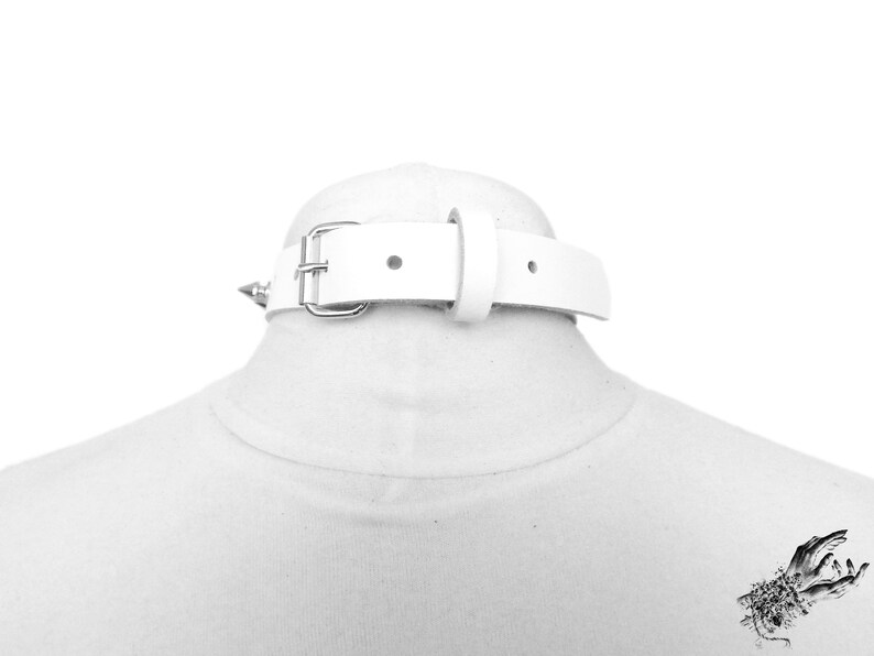 White Studded Heart Padlock Choker With Key White Spiky Heart Etsy UK