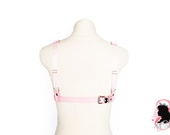 Hot pink vegan leatherette chest harness bra – Agoraphobix
