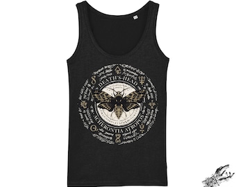 Occult Moth Unisex Tank Top, Gothic Gym Tank Top, Deaths-head Moth Top, Gothic Workout Top, Health Goth Tank Top, Gothic Moth Tank Top