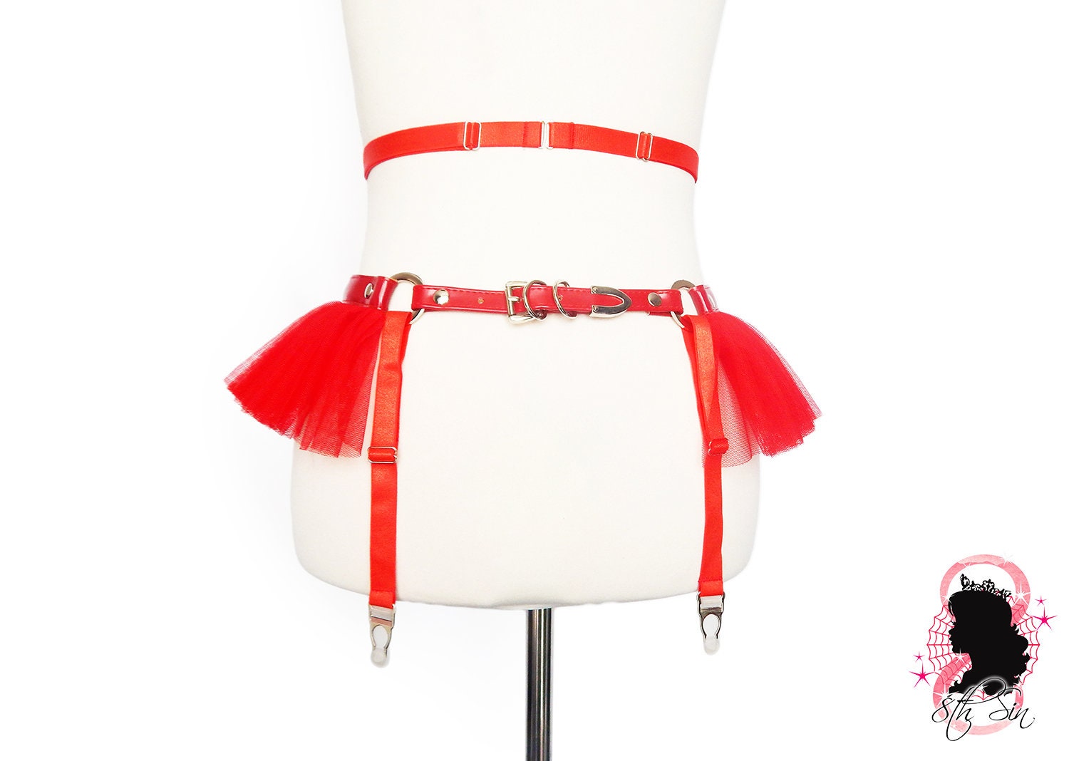 Red Vegan Leather Corset Garter Belt Red Corset Garter Belt Etsy UK