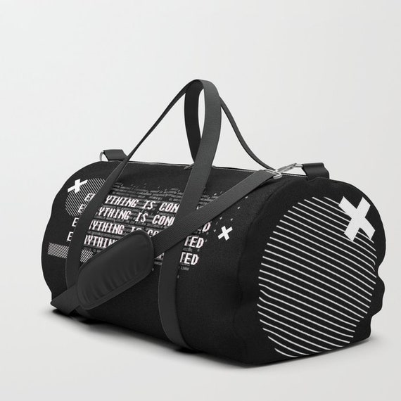 Everything is Connected Duffle Bag, Cyberpunk Gym Bag, Cyberpunk Yoga Bag,  Cyberpunk Workout Bag, Health Goth Gym Bag, Connected Duffle Bag 