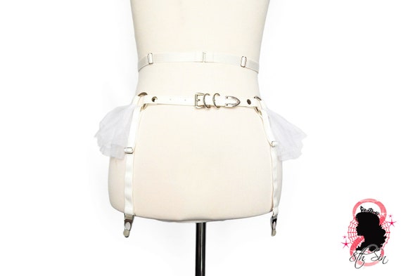 White Faux Leather Caged Mesh Body 