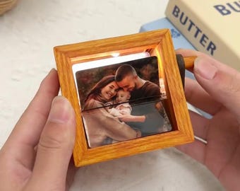Máquina de animação de flipbook de fotos com manivela: moldura de imagem móvel personalizada