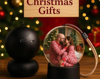 Personalized Video Globe – Custom Christmas Memory Keepsake, Anniversary and Couples Gift, Christmas Ornaments