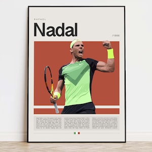 Rafael Nadal Poster, Tennis Poster, Rafael Nadal Print, Sports Poster, Modern Sports Art, Tennis Gifts, Minimalist Poster, Tennis Art
