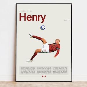 Thierry Henry-poster, voetbalposter, voetbalposter, sportposter, moderne sportkunst, voetbalcadeau, voetbalkunst aan de muur