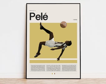 Pelé Poster, Football Poster, Soccer Poster Sports Poster, Modern Sports Art, Soccer Player Gift, Football Wall Art