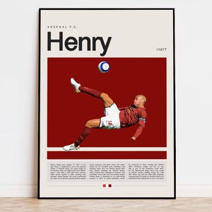 Thierry Henry-poster, voetbalposter, voetbalposter, sportposter, moderne sportkunst, voetbalcadeau, voetbalkunst aan de muur
