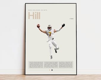 Póster de Taysom Hill, póster de la NFL, póster deportivo, arte deportivo moderno, regalos de la NFL, póster del Super Bowl, póster de fútbol americano