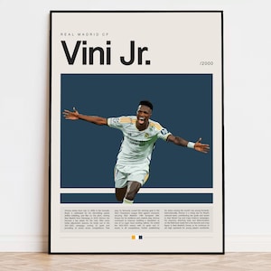 Vinicius Junior Poster, Football Poster, Soccer Poster Sports Poster, Modern Sports Art, Soccer Player Gift, Football Wall Art
