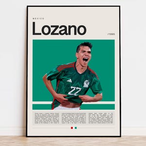 Hirving Lozano Poster, Football Poster, Soccer Poster Sports Poster, Modern Sports Art, Soccer Player Gift, Football Wall Art