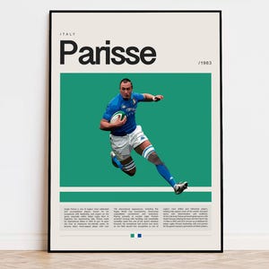 Sergio Parisse Poster, Rugby Poster, Sports Poster, Modern Sports Art, Rugby Player Gifts, Rugby Wall Art, Rugby Gift