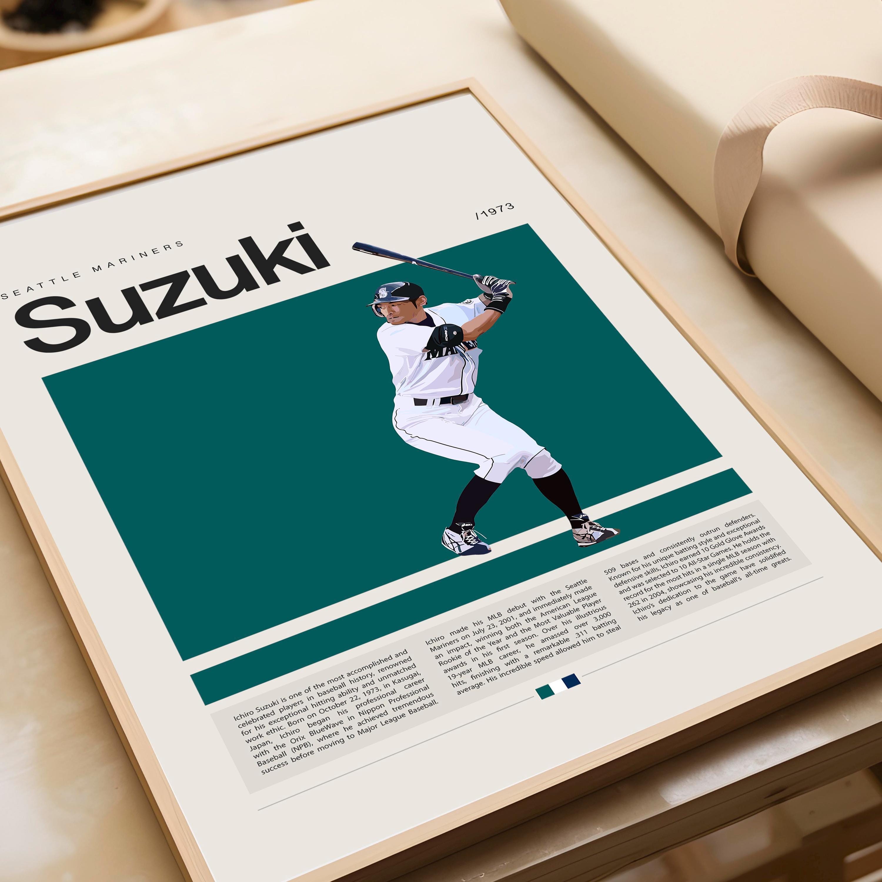 Ichiro Suzuki Poster, Baseball Poster, Seattle Mariners, Sports