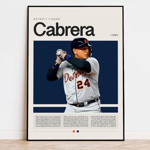 Miguel Cabrera Poster, Baseball Poster, Detroit Tigers, Sports Poster, Modern Sports Art, Baseball Gifts, Baseball Art