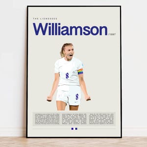 Leah Williamson Poster, Football Poster, Soccer Poster Sports Poster, Modern Sports Art, Soccer Player Gift, Football Wall Art