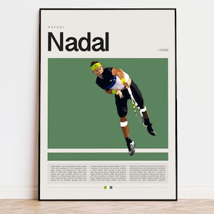 Rafael Nadal Poster, Tennis Poster, Rafael Nadal Print, Sports Poster, Modern Sports Art, Tennis Gifts, Minimalist Poster, Tennis Art