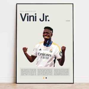 Vinicius Junior Poster, Football Poster, Soccer Poster Sports Poster, Modern Sports Art, Soccer Player Gift, Football Wall Art