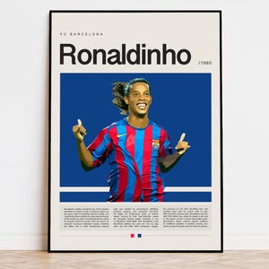 Ronaldinho Poster, Football Poster, Soccer Poster Sports Poster, Modern Sports Art, Soccer Player Gift, Football Wall Art