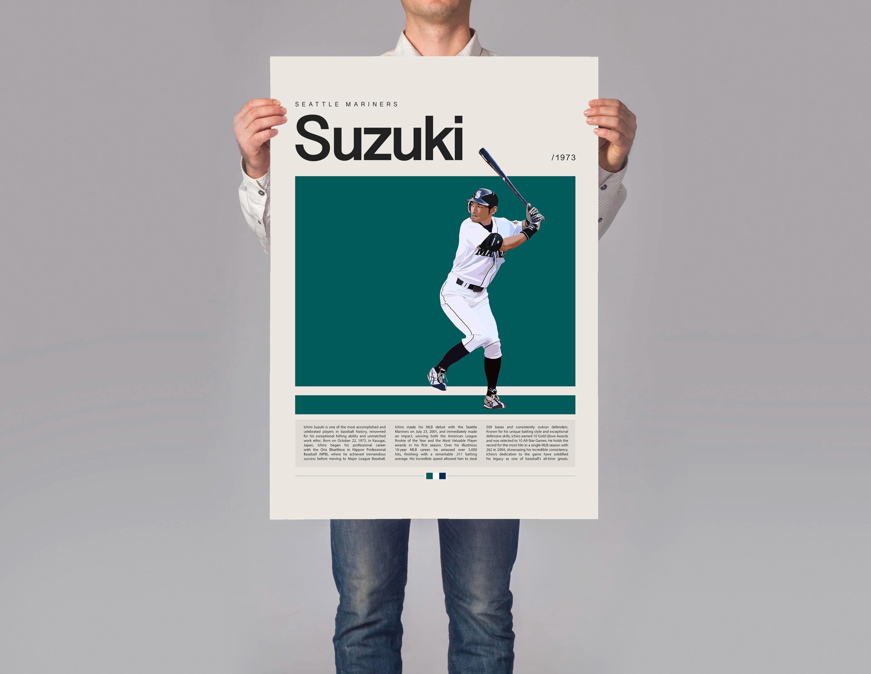 Ichiro Suzuki Poster, Baseball Poster, Seattle Mariners, Sports