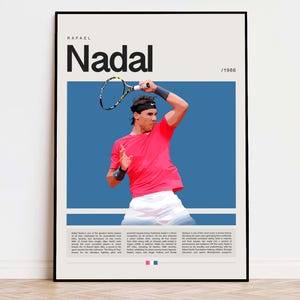 Rafael Nadal Poster, Tennis Poster, Rafael Nadal Print, Sports Poster, Modern Sports Art, Tennis Gifts, Minimalist Poster, Tennis Art