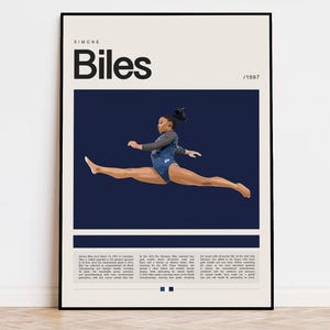 Simone Biles Poster, Gymnastics Poster, Sports Poster, Modern Sports Art, Gymnast Gifts, Gymnastics Art
