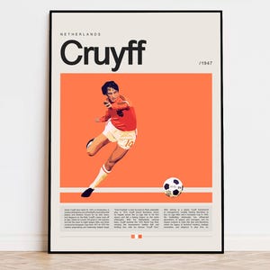 Johan Cruyff Poster, Football Poster, Soccer Poster Sports Poster, Modern Sports Art, Soccer Player Gift, Football Wall Art