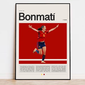 Aitana Bonmatí-poster, voetbalposter, voetbalposter, sportposter, moderne sportkunst, voetbalcadeau, voetbalkunst aan de muur