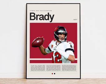 トム・ブレイディ ポスター、NFL ポスター、スポーツ ポスター、モダン スポーツ アート、NFL ギフト、スーパーボウル ポスター、アメリカン フットボール ポスター