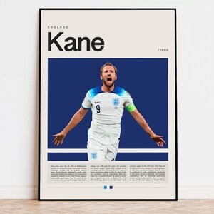 Harry Kane Poster, Football Poster, Soccer Poster Sports Poster, Modern Sports Art, Soccer Player Gift, Football Wall Art