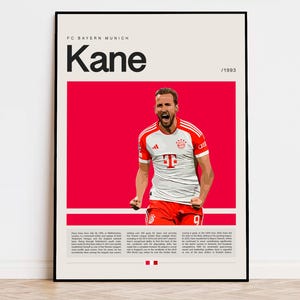 Harry Kane Poster, Football Poster, Soccer Poster Sports Poster, Modern Sports Art, Soccer Player Gift, Football Wall Art