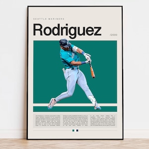 Julio Rodriguez Poster, Baseball Poster, Seattle Mariners, Sports Poster, Modern Sports Art, Baseball Gifts, Baseball Art