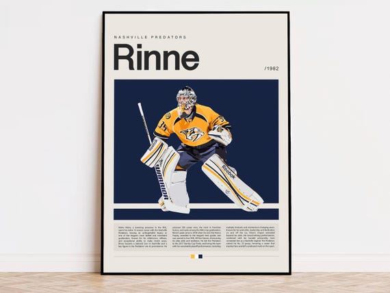 Pekka Rinne Poster, NHL Poster, Sports Poster, Modern Sports Art