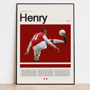 Thierry Henry-poster, voetbalposter, voetbalposter, sportposter, moderne sportkunst, voetbalcadeau, voetbalkunst aan de muur