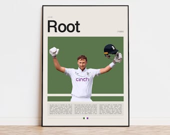 Poster di Joe Root, poster di cricket, poster sportivo, arte sportiva moderna, regali di cricket, arte di cricket