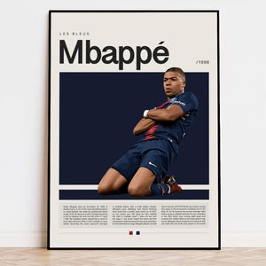 Kylian Mbappé Poster, Football Poster, Soccer Poster Sports Poster, Modern Sports Art, Soccer Player Gift, Football Wall Art