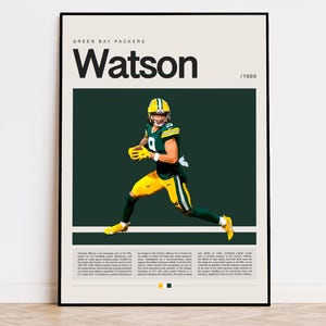 Christian Watson Poster, NFL Poster, Sports Poster, Modern Sports Art, NFL Gifts, Super Bowl Poster, American Football Poster