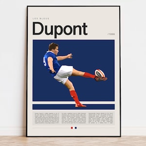 Antoine Dupont Poster, Rugby Poster, Sports Poster, Modern Sports Art, Rugby Player Gifts, Rugby Wall Art, Rugby Gift