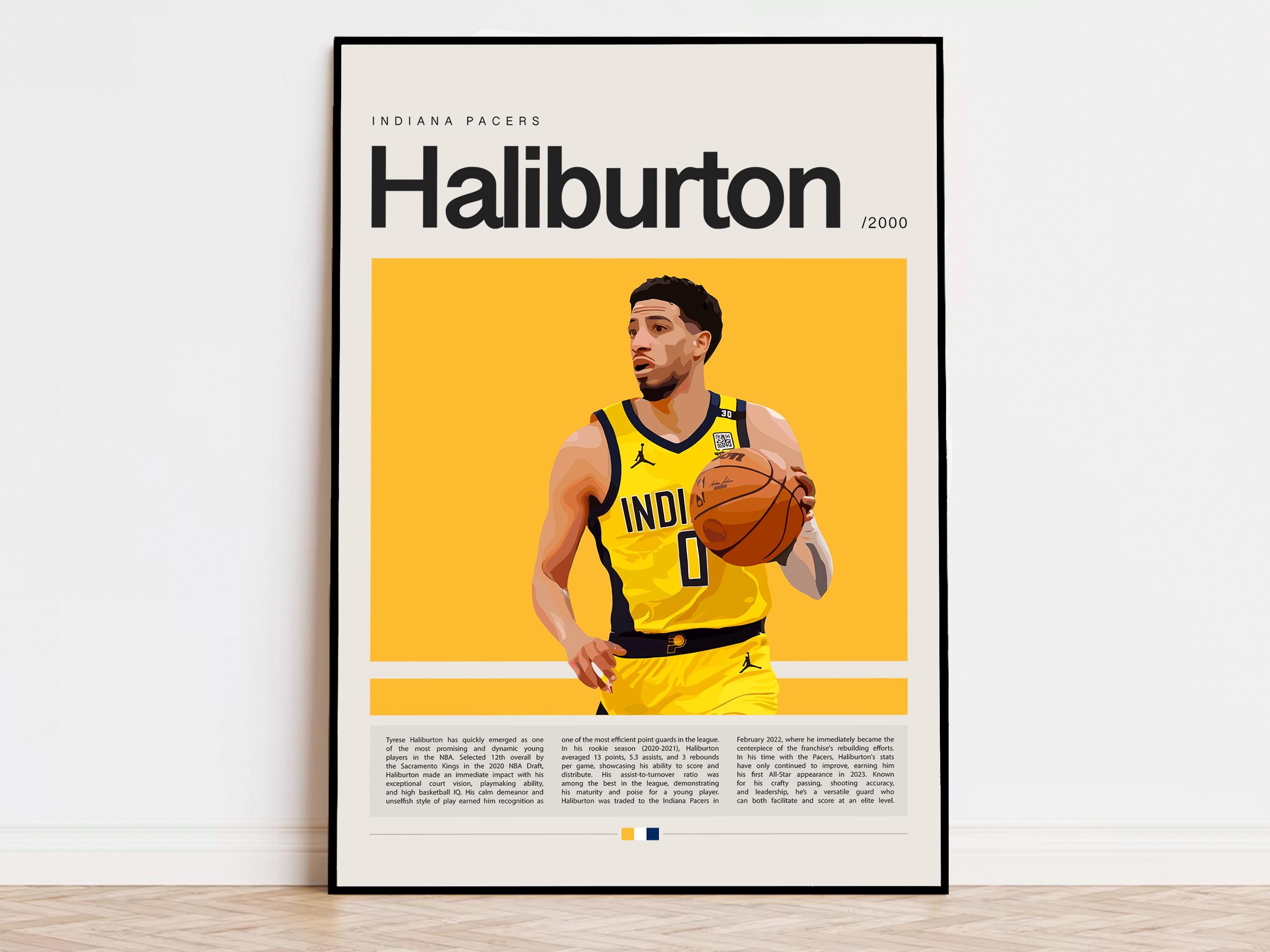 NBA ポスター 120枚 Tyrese Haliburton Poster, NBA Poster, Sports Poster, Mid Century