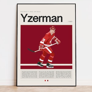 Steve Yzerman Poster, NHL Poster, Sports Poster, Modern Sports Art, NHL Gifts, Ice Hockey Poster, Hockey Gift