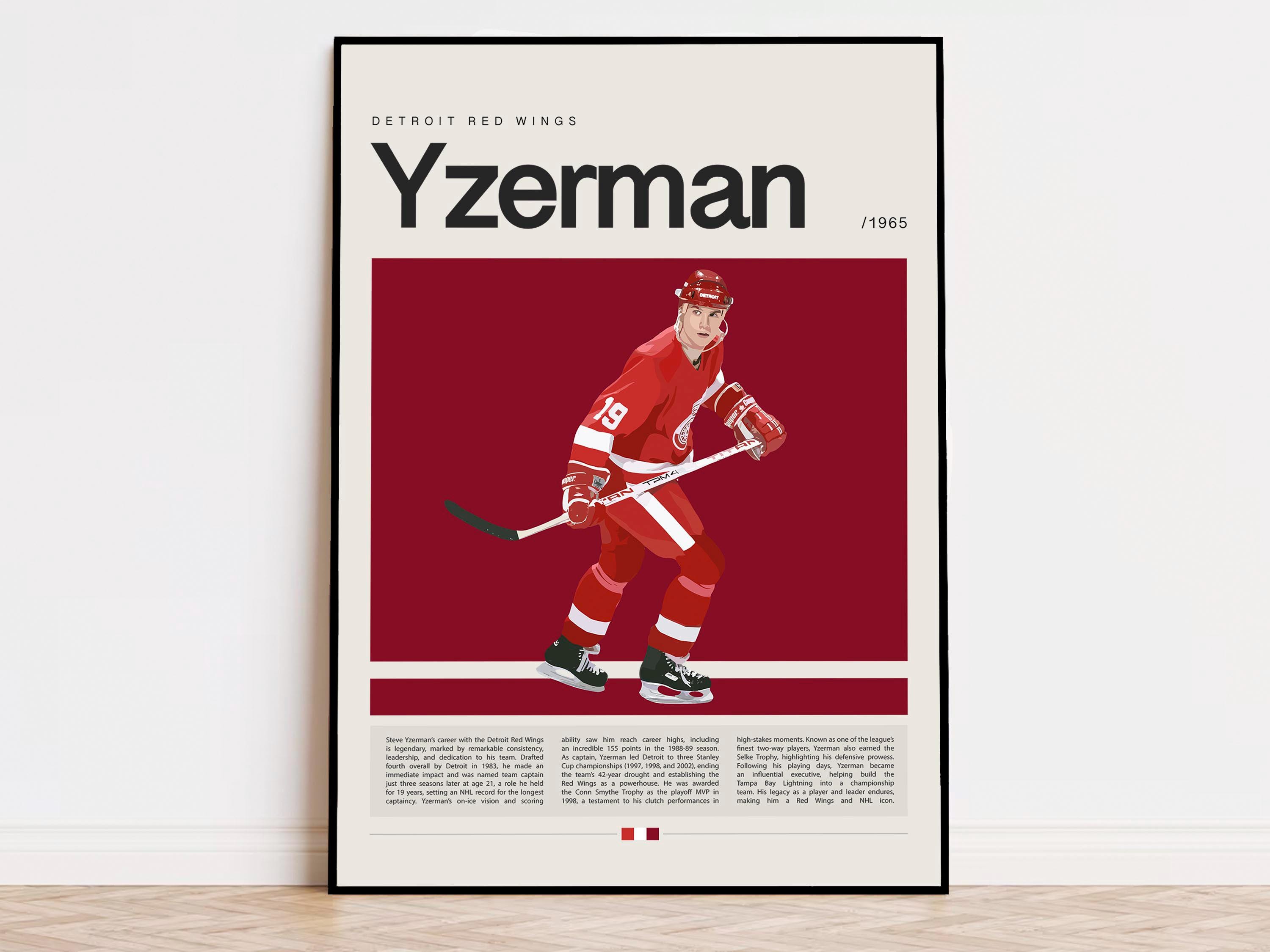 Steve Yzerman Poster, NHL Poster, Sports Poster, Modern Sports Art
