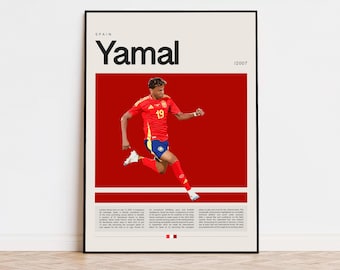Lamine Yamal Poster, Football Poster, Soccer Poster Sports Poster, Modern Sports Art, Soccer Player Gift, Football Wall Art