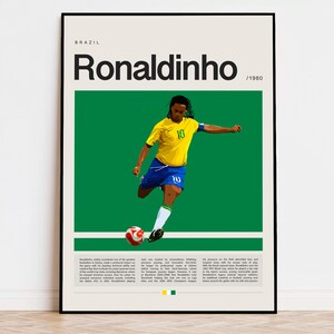 Ronaldinho Poster, Football Poster, Soccer Poster Sports Poster, Modern Sports Art, Soccer Player Gift, Football Wall Art
