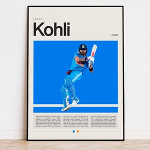 Cartaz de Virat Kohli, Cartaz de Críquete, Cartaz de Esportes, Arte Esportiva Moderna, Presentes de Críquete, Arte de Críquete