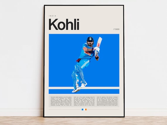 Virat Kohli Poster, Cricket Poster, Sports Poster, Modern Sports Art, Cricket Gifts, Cricket Art