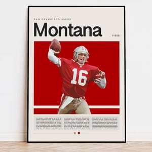 Joe Montana Poster, NFL Poster, Sports Poster, Modern Sports Art, NFL Gifts, Super Bowl Poster, American Football Poster