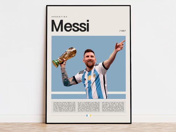 リオネル・メッシのポスター サッカーのポスター サッカーのポスター スポーツのポスター 現代のスポーツアート サッカー選手のギフト サッカーの壁アート - 日本