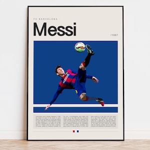 Lionel Messi Poster, Football Poster, Soccer Poster Sports Poster, Modern Sports Art, Soccer Player Gift, Football Wall Art