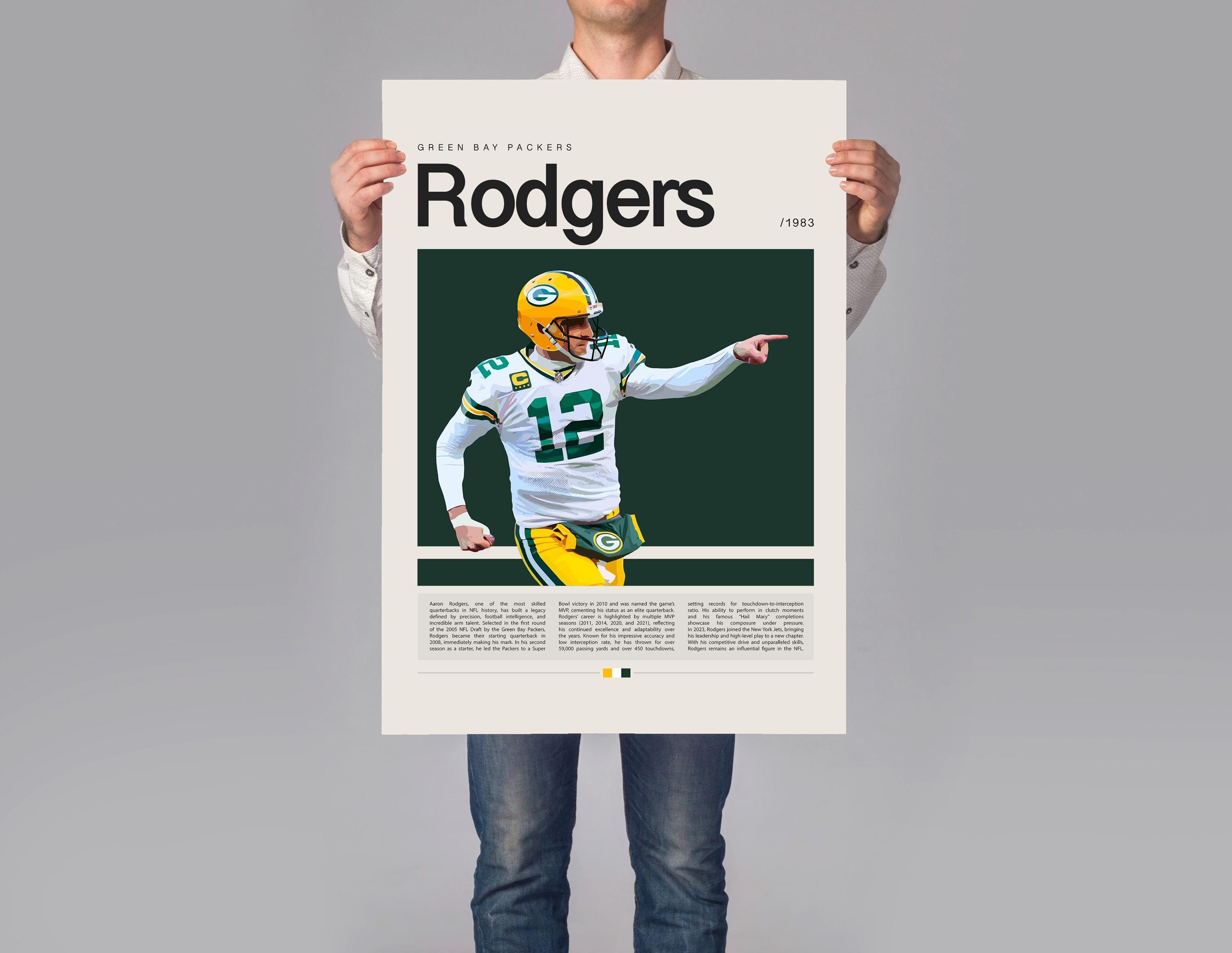 Aaron Rodgers Poster, NFL Poster, Sports Poster, Modern Sports Art, NFL ...
