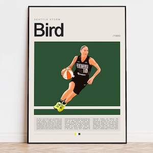 Sue Bird Poster, NBA Poster, Sports Poster, Mid Century Modern, NBA Fans, Basketball Gift, Sports Bedroom Posters